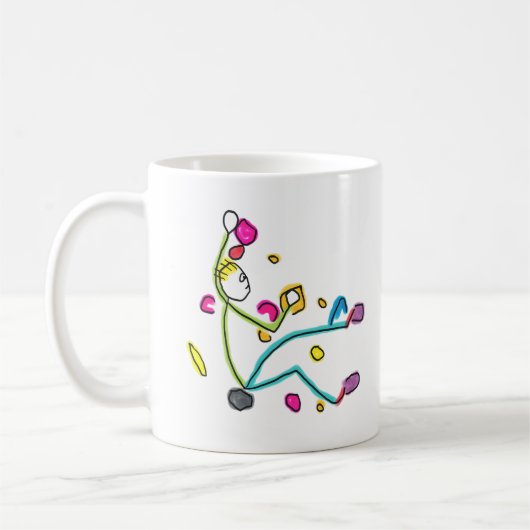 Bouldering Stickman Koffiemok (Links)
