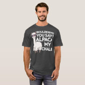 Bouldering zeggen Alpaca My Chalk T-shirt (Voorkant volledig)