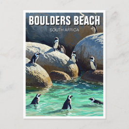 Boulders Beach Pinguins Zuid-Afrika Reizen Briefkaart