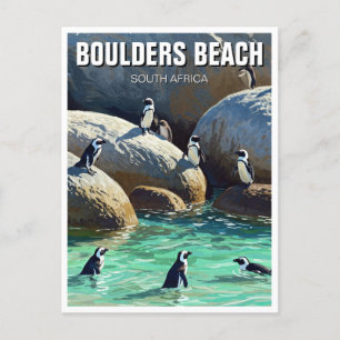 Boulders Beach Pinguins Zuid-Afrika Reizen Briefkaart
