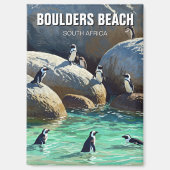 Boulders Beach Pinguins Zuid-Afrika Reizen Magneet (Voorkant)