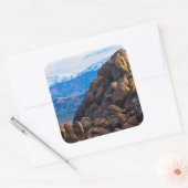 Boulders en bergen vierkante sticker (Envelop)