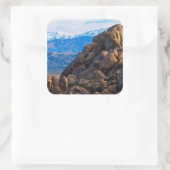 Boulders en bergen vierkante sticker (Tas)