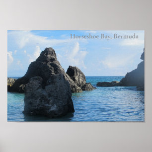 Boulders in Hoefijzer Bay, Bermuda Poster