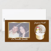 Boule a neige Snow wereldbol cartes foto Feestdagenkaart (Voorkant / Achterkant)