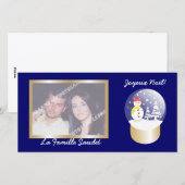 Boule een het wereldbolcartes van de neigeSneeuw Feestdagenkaart (Voorkant / Achterkant)