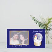 Boule een het wereldbolcartes van de neigeSneeuw Feestdagenkaart (Staand voorkant)