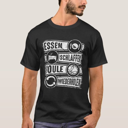 Boule Essen Sleep Repeat Petanque Boules T-shirt (Voorkant)