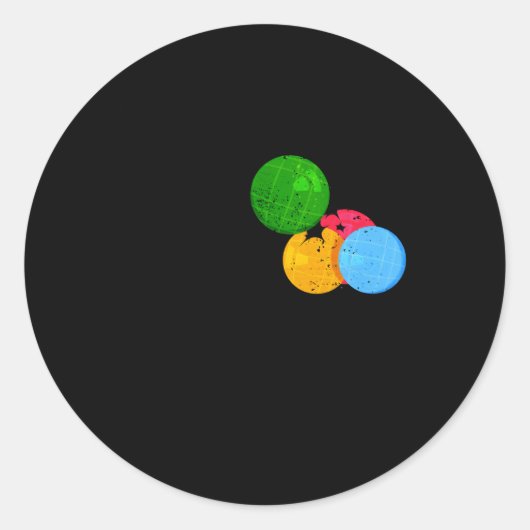 Boules Gezegde voor Petanque en Bocce winnaars Ronde Sticker (Voorkant)