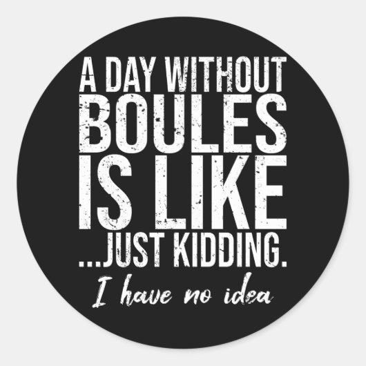 Boules grappig sport cadeau idee ronde sticker (Voorkant)