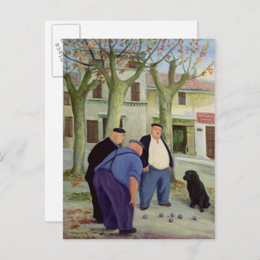 Boules-spelers Briefkaart (Voorkant / Achterkant)