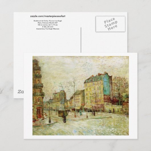Boulevard de Clichy, Van Gogh Fine Art Briefkaart (Voorkant / Achterkant)