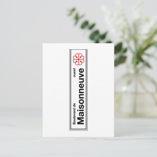 Boulevard de Maisonneuve, Montreal Street Sign Briefkaart (Staand voorkant)