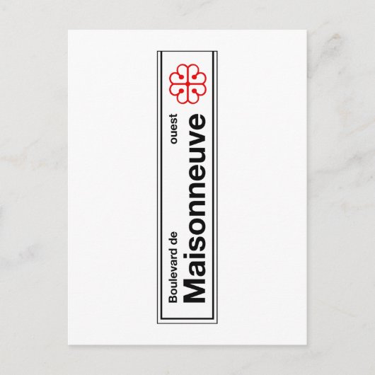 Boulevard de Maisonneuve, Montreal Street Sign Briefkaart (Voorkant)