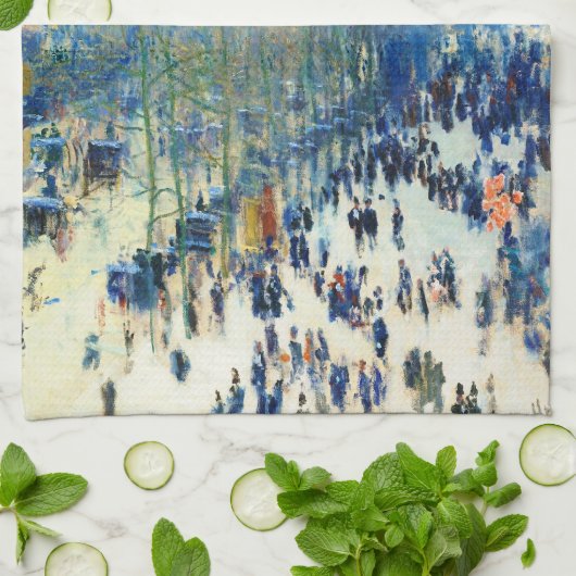 Boulevard des Capucines Claude Monet fine art Theedoek (Gevouwen)
