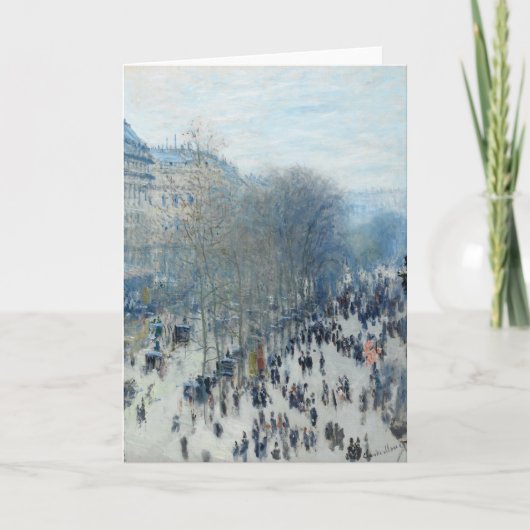 Boulevard des Capucines door Claude Monet Feestdagen Kaart (Voorkant)