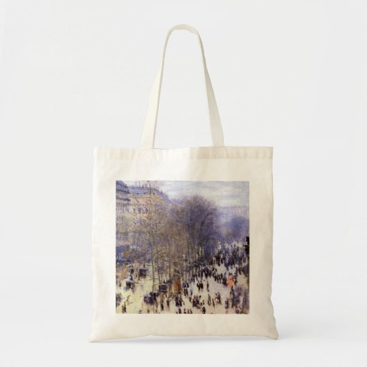 Boulevard des Capucines door Claude Monet, Fijne K Tote Bag (Voorkant)