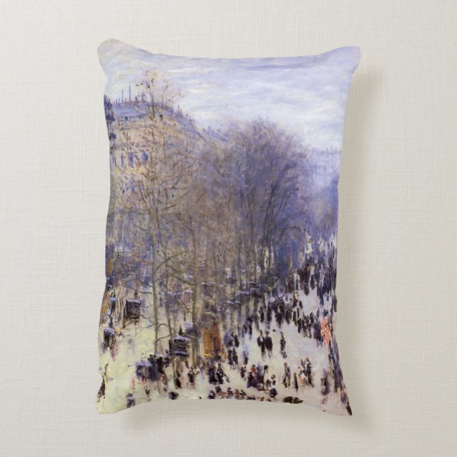 Boulevard des Capucines van Claude Monet, Fijne Ku Accent Kussen (Achterkant (Verticaal))