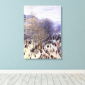 Boulevard des Capucines van Claude Monet, Fijne Ku Canvas Afdruk (Insitu (Houten vloer))