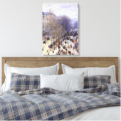 Boulevard des Capucines van Claude Monet, Fijne Ku Canvas Afdruk (Insitu (Slaapkamer))