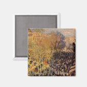 Boulevard des Capucines van Claude Monet, Fijne Ku Magneet (Voorkant / Achterkant)