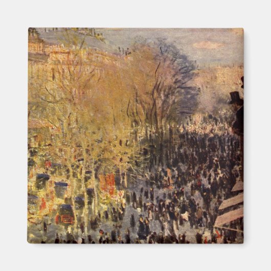 Boulevard des Capucines van Claude Monet, Fijne Ku Magneet (Voorkant)