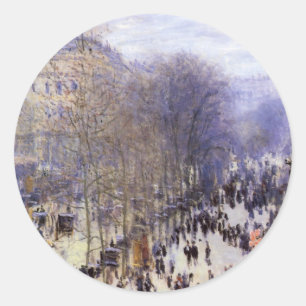 Boulevard des Capucines van Claude Monet, Fijne Ku Ronde Sticker