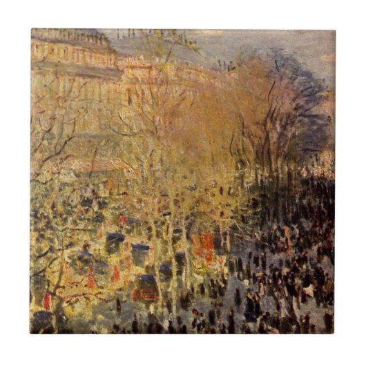 Boulevard des Capucines van Claude Monet, Fijne Ku Tegeltje (Voorkant)