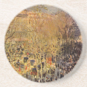 Boulevard des Capucines van Claude Monet, Fijne Ku Zandsteen Onderzetter