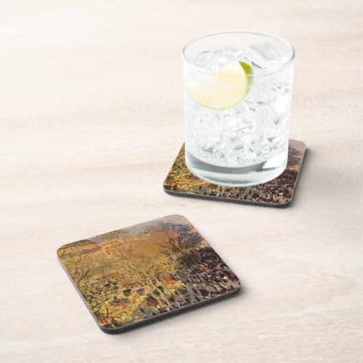 Boulevard des Capucines van Claude Monet, Fine Art Bier Onderzetter (Rechterzijde)