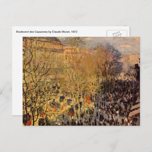 Boulevard des Capucines van Claude Monet, Fine Art Briefkaart (Voorkant / Achterkant)