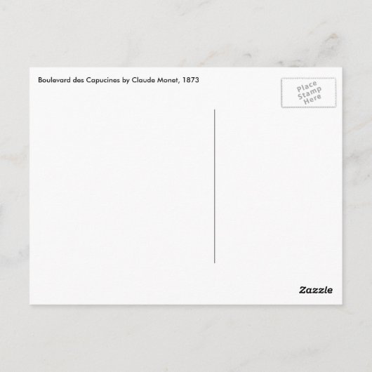 Boulevard des Capucines van Claude Monet, Fine Art Briefkaart (Achterkant)