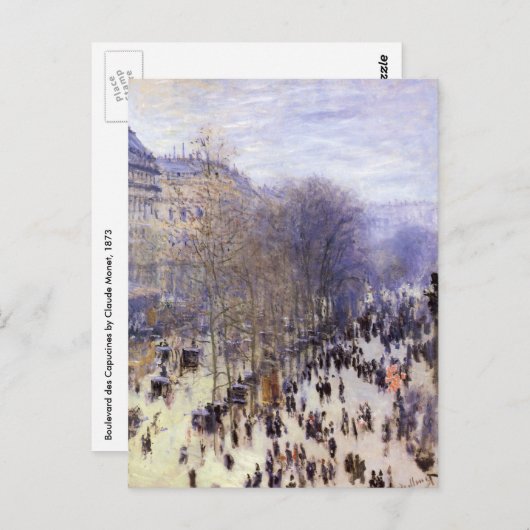 Boulevard des Capucines van Claude Monet, Fine Art Briefkaart (Voorkant / Achterkant)