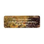 Boulevard des Capucines van Claude Monet, Fine Art Etiket (Voorkant)