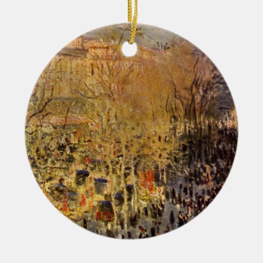 Boulevard des Capucines van Claude Monet, Fine Art Keramisch Ornament (Voorkant)