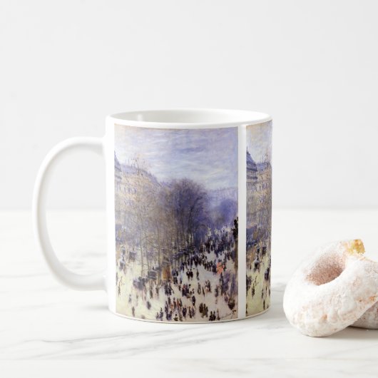 Boulevard des Capucines van Claude Monet, Fine Art Koffiemok (Met donut)