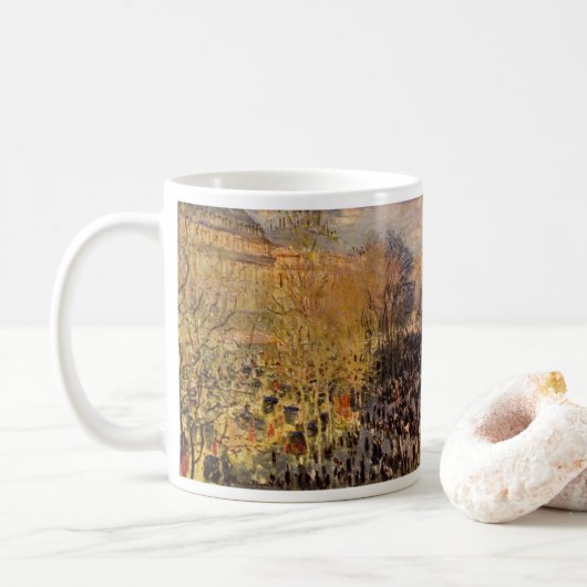 Boulevard des Capucines van Claude Monet, Fine Art Koffiemok (Met donut)