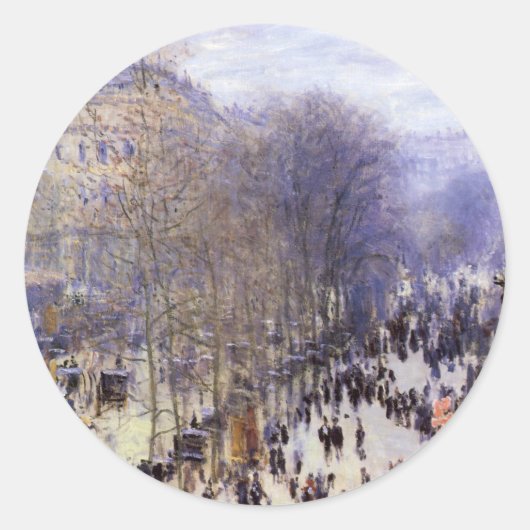 Boulevard des Capucines van Claude Monet, Fine Art Ronde Sticker (Voorkant)