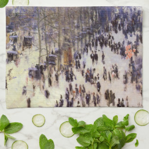 Boulevard des Capucines van Claude Monet, Fine Art Theedoek