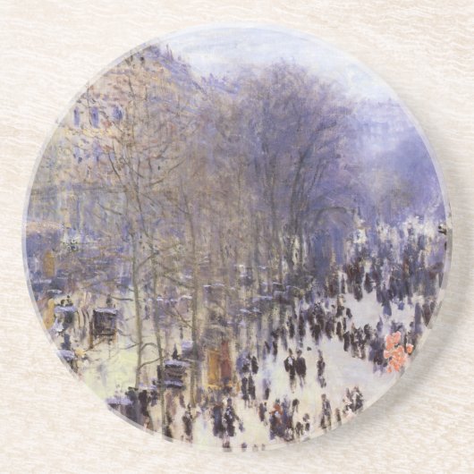Boulevard des Capucines van Claude Monet, Fine Art Zandsteen Onderzetter (Voorkant)