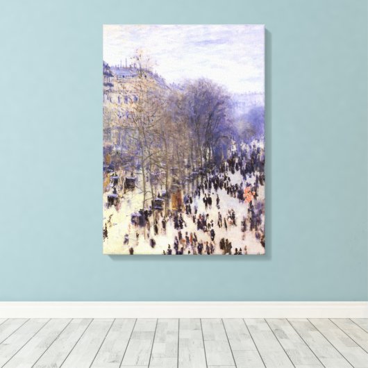 Boulevard des Capucines van Claude Monet, Schilder Canvas Afdruk (Insitu (Houten vloer))