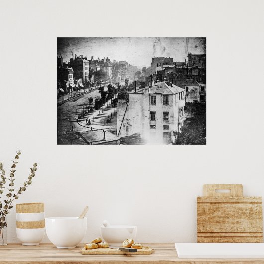 Boulevard du Temple, van Daguerre, historische fot Poster (Keuken)