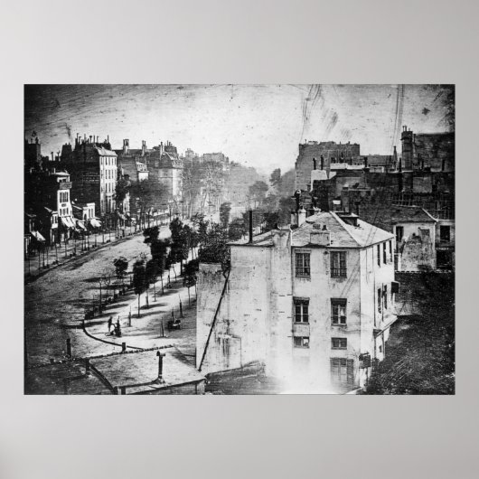 Boulevard du Temple, van Daguerre, historische fot Poster (Voorkant)