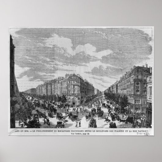 Boulevard Haussmann uitgebreid tussen Poster (Voorkant)