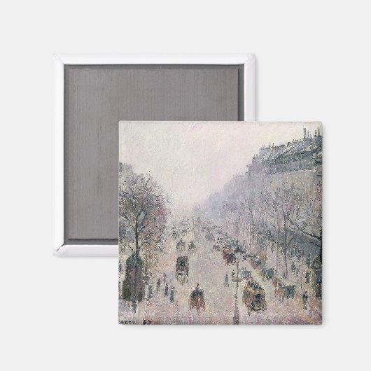 Boulevard Montmartre, 1897 (olie op doek) Magneet (Voorkant / Achterkant)