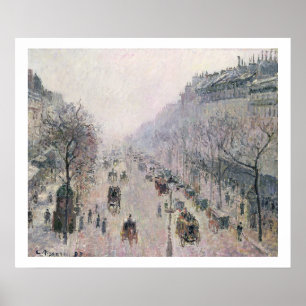 Boulevard Montmartre, 1897 (olie op doek) Poster