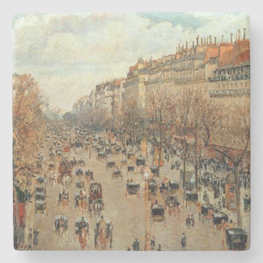 Boulevard Montmartre-Eremitage Camille Pissarro Stenen Onderzetter (Voorkant)