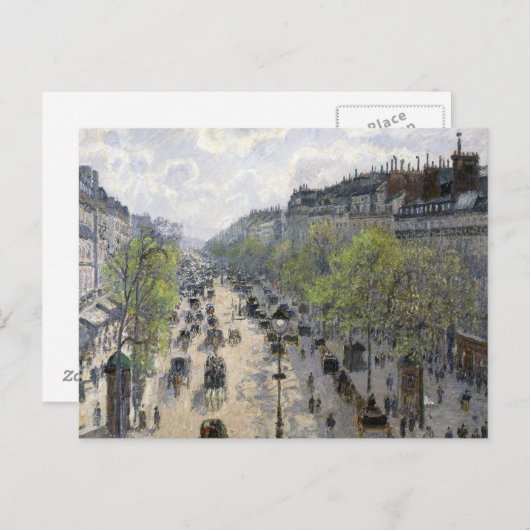 Boulevard Montmartre Spring Paris Camille Pissarro Briefkaart (Voorkant / Achterkant)