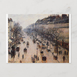 Boulevard Montmartre Winter Morning door Camille Briefkaart