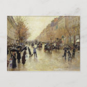 Boulevard Poissonniere in the Rain, c.1885 Briefkaart (Voorkant)